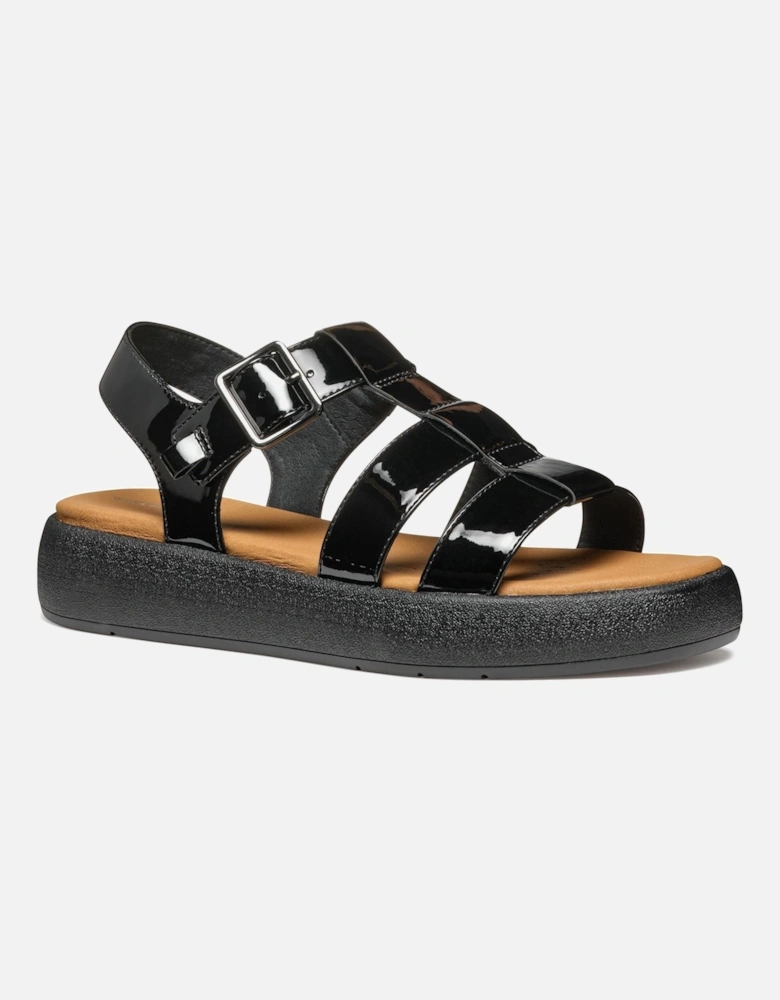 D CAMALEI Synthetic Polyurethane Women's Black Sandals