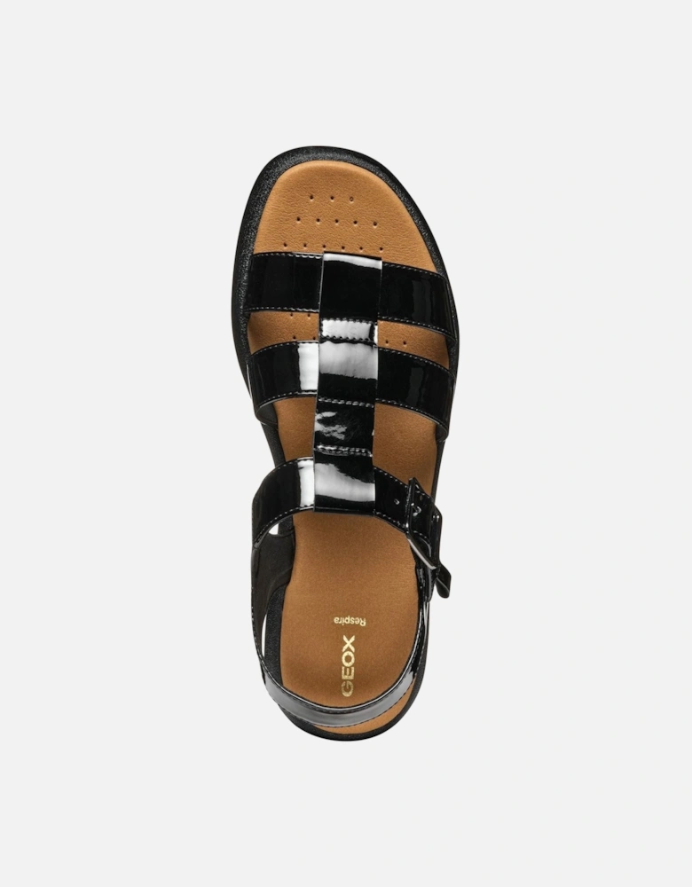 D CAMALEI Synthetic Polyurethane Women's Black Sandals