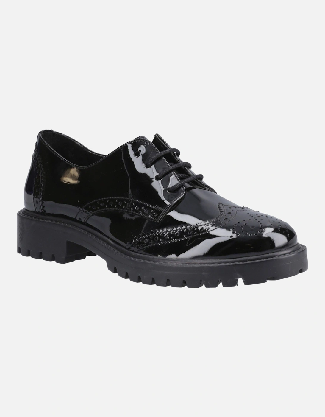 Hush Puppies Girl's Hush Puppies Athena Patent Leather Youth Black Brogues