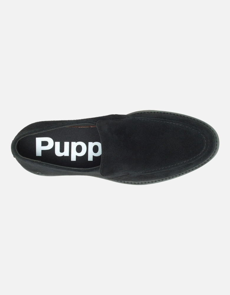 Earl Slip On Suede Men's Black Loafers