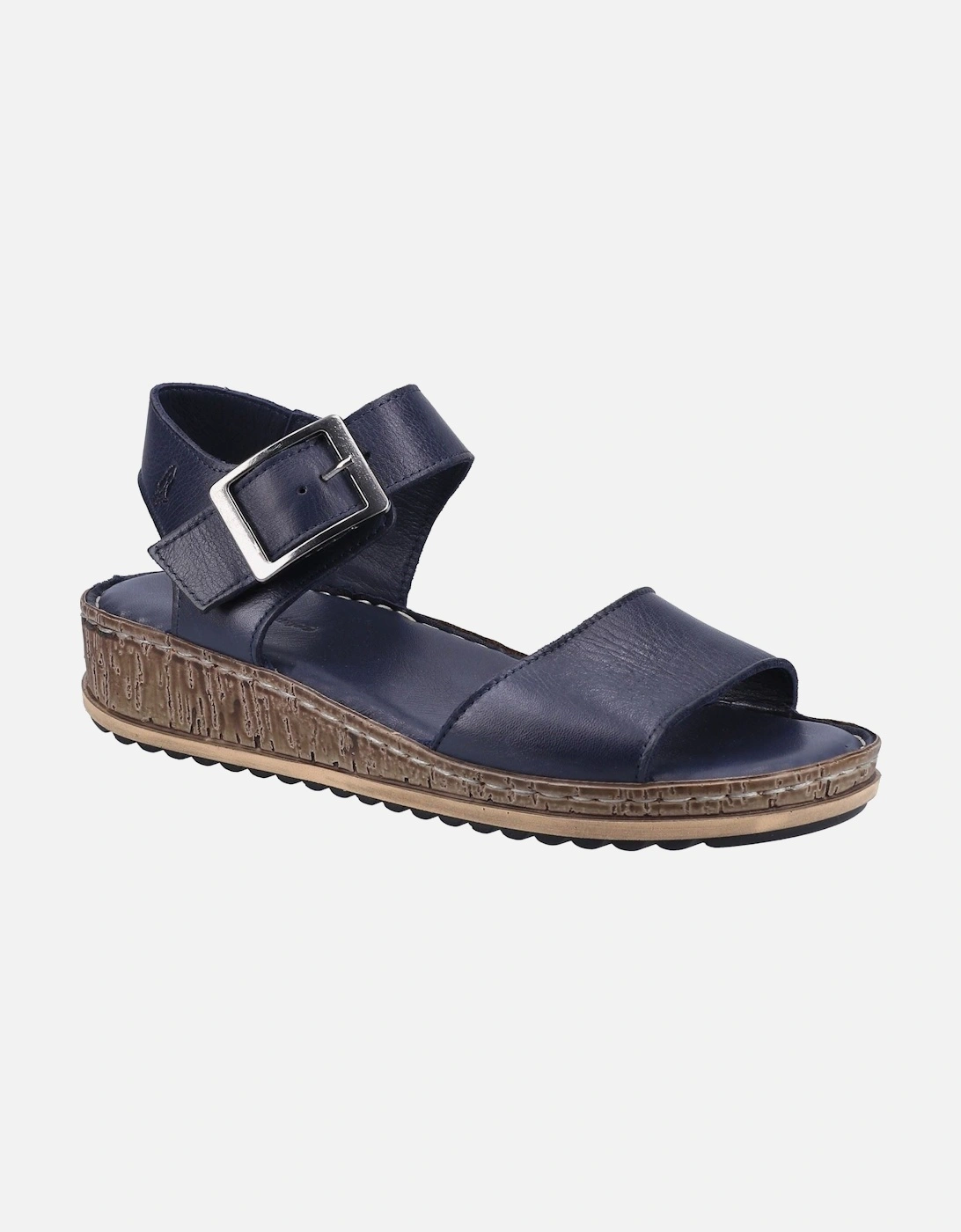 Ellie Leather Women's Navy Sandals, 5 of 4