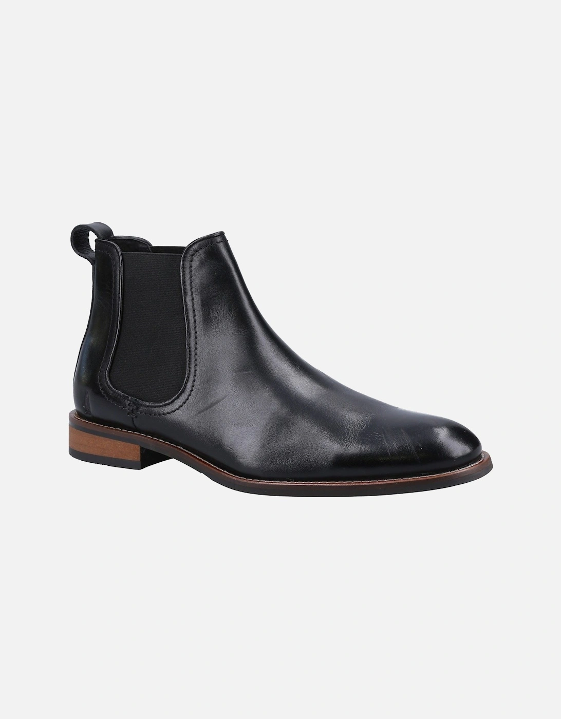 Diego Chelsea Leather Men's Black Boots, 5 of 4