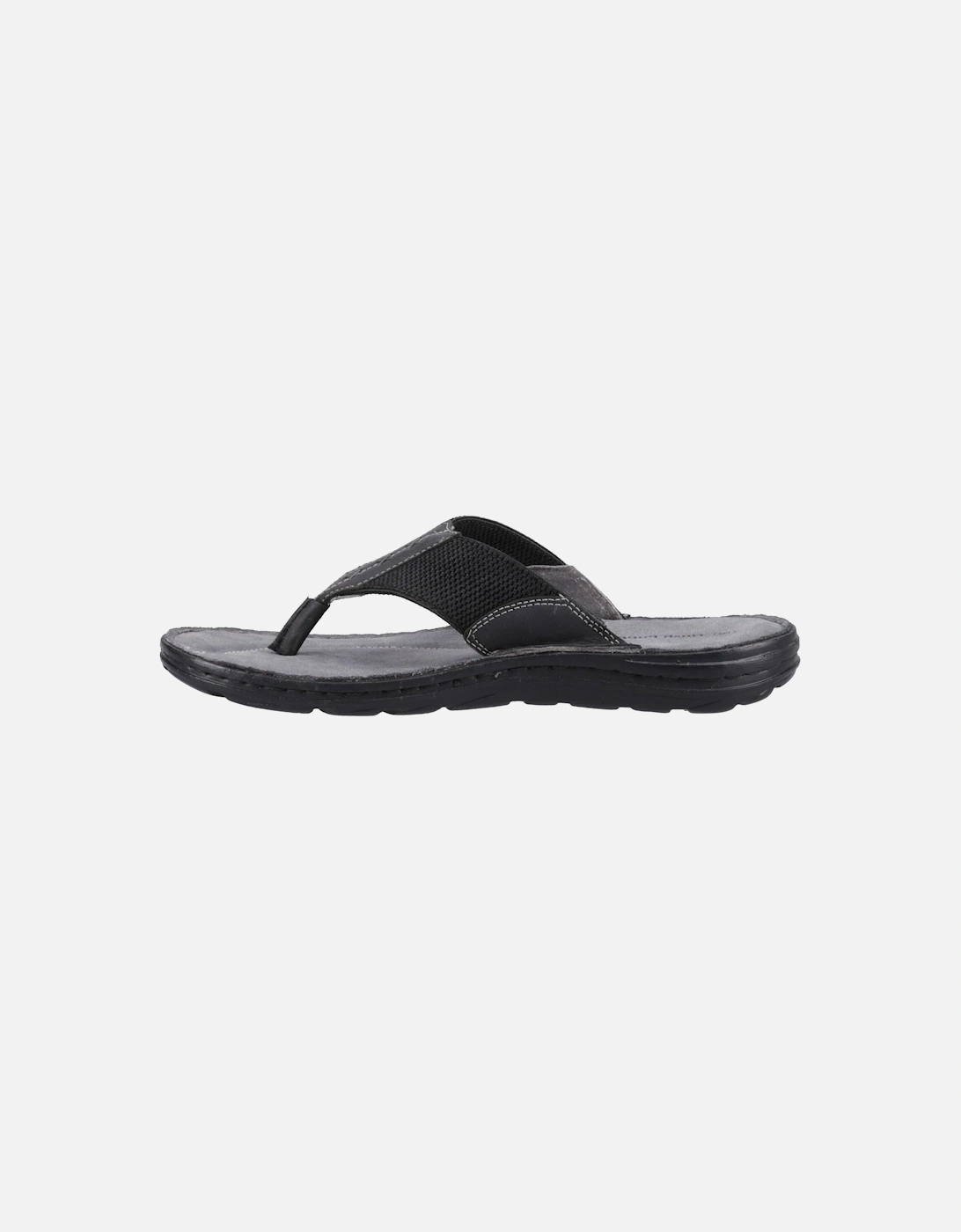 Alan Toepost Leather Men's Black Flip Flops