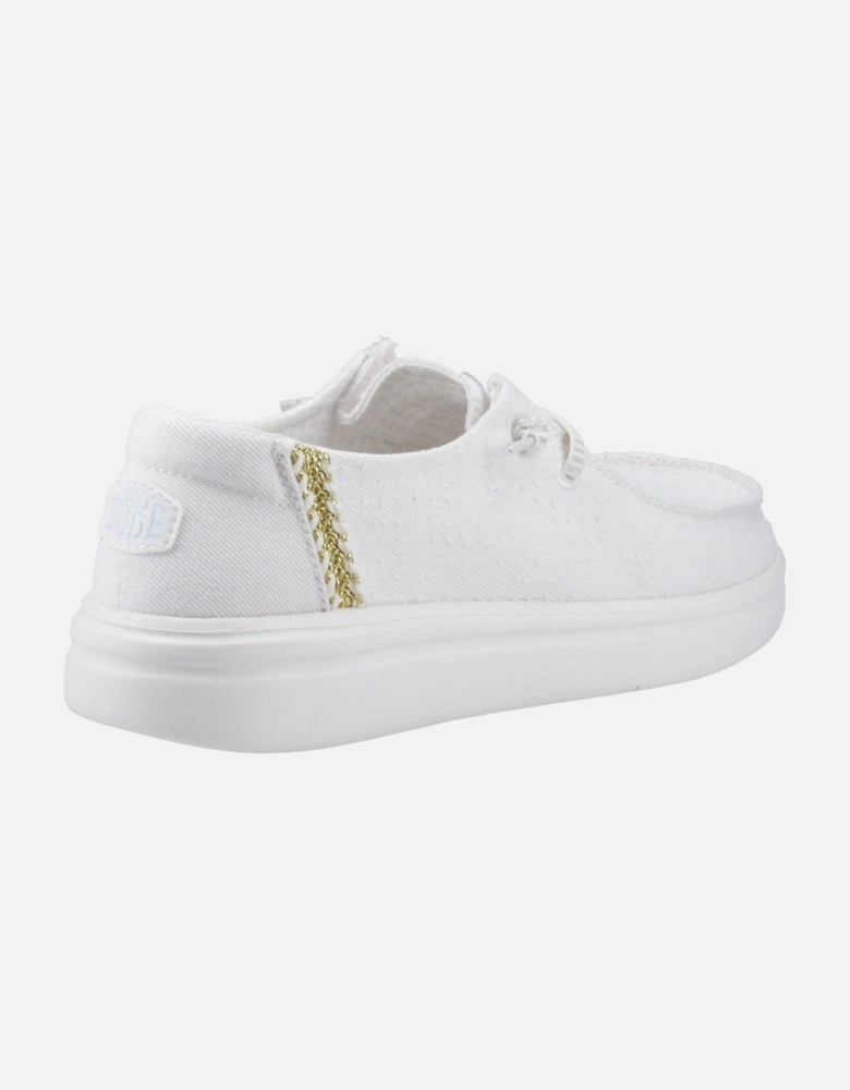 HEYDUDE Wendy Rise Perf Canvas Polyester Blend Women's White Moccasins Shoes