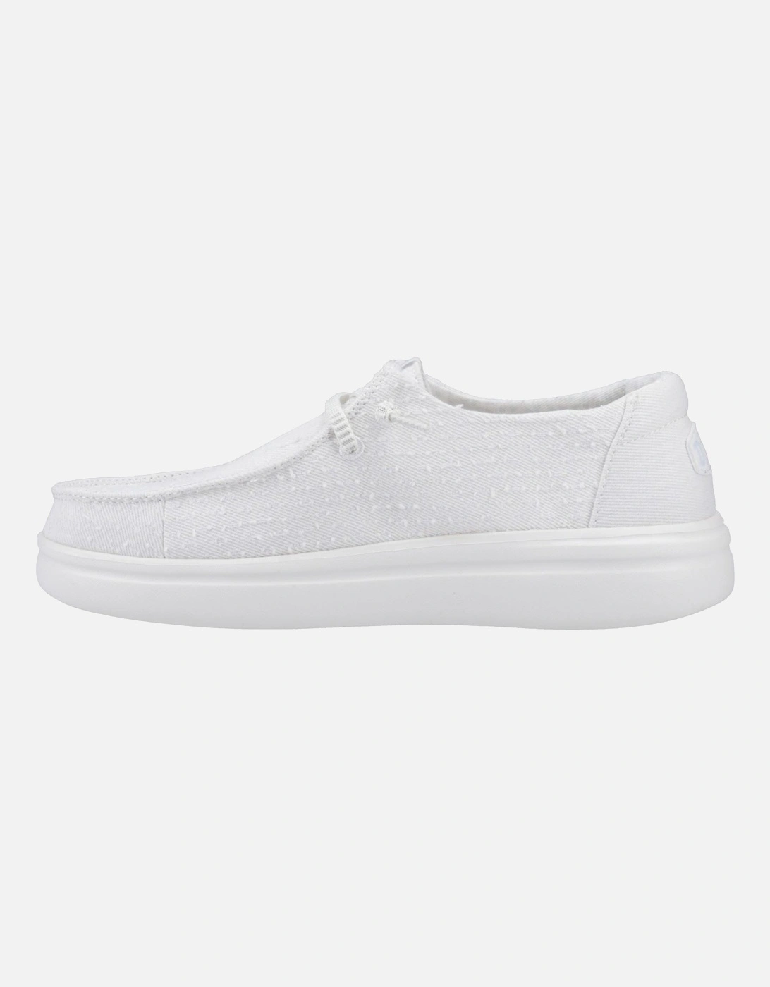 HEYDUDE Wendy Rise Perf Canvas Polyester Blend Women's White Moccasins Shoes