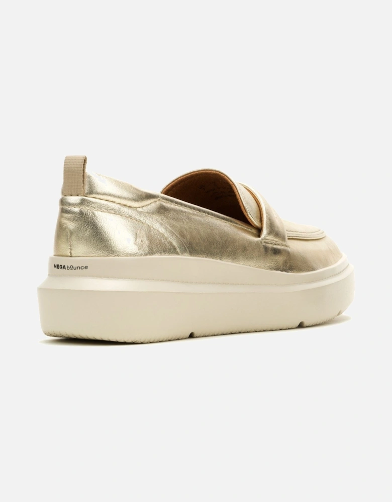 Joy Penny Leather Women's Champagne Loafers