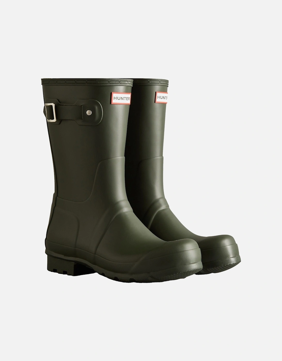 Men's Hunter Original Short Wellington Boots Rubber Men's Dark Olive Wellington Boots - Green - Size: 12