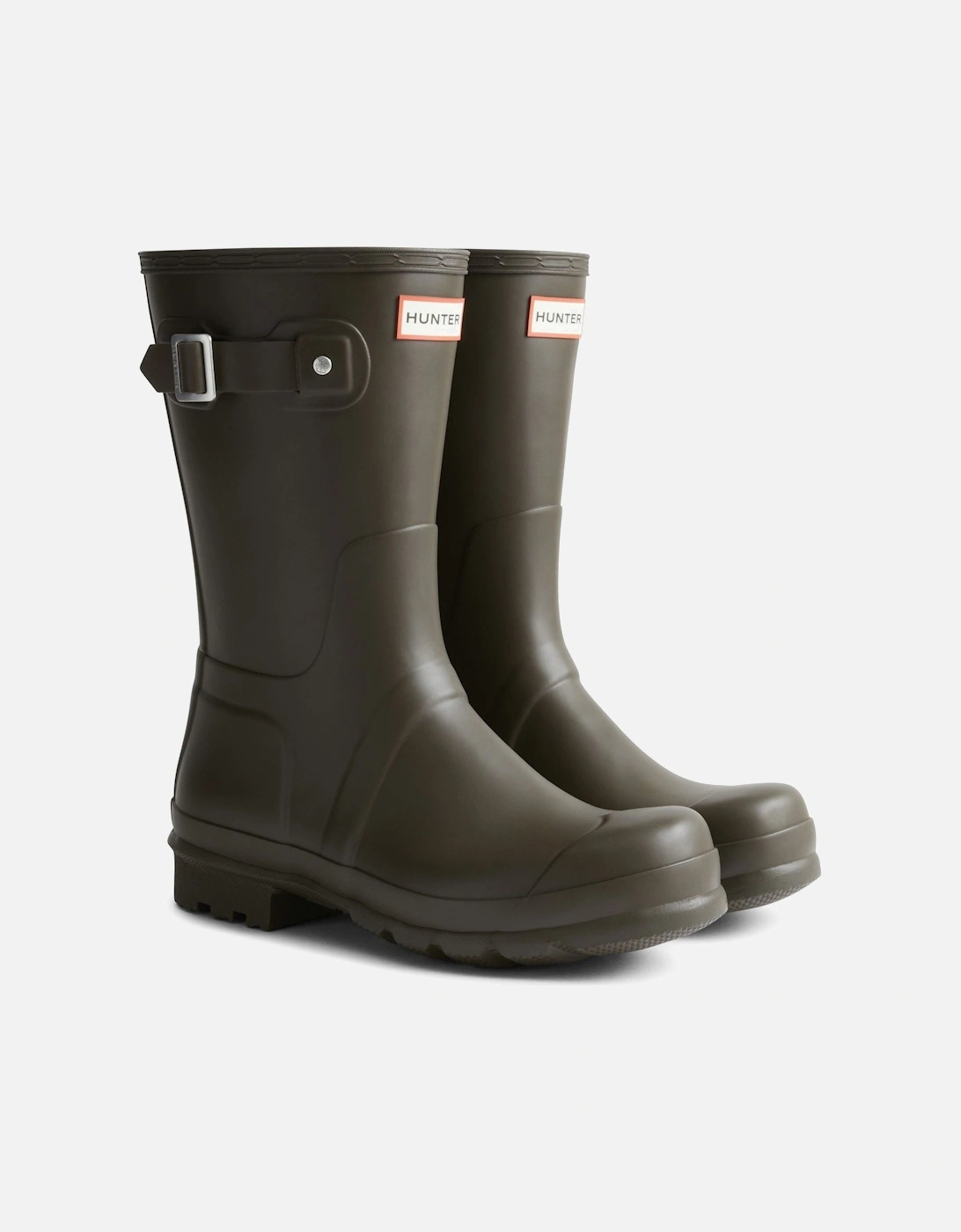 Men's Hunter Original Short Wellington Boots Rubber Men's Chocolate Brown Wellington Boots - Size: 8