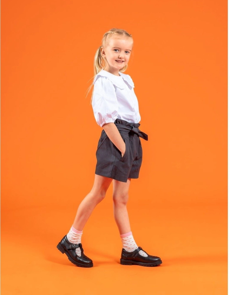 Fiona JNR Leather Girls's Black Shoes