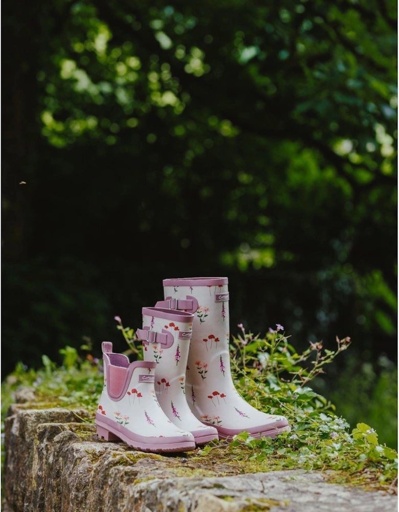 Wildflower Tall Rubber Women's Pink Wellington Boots