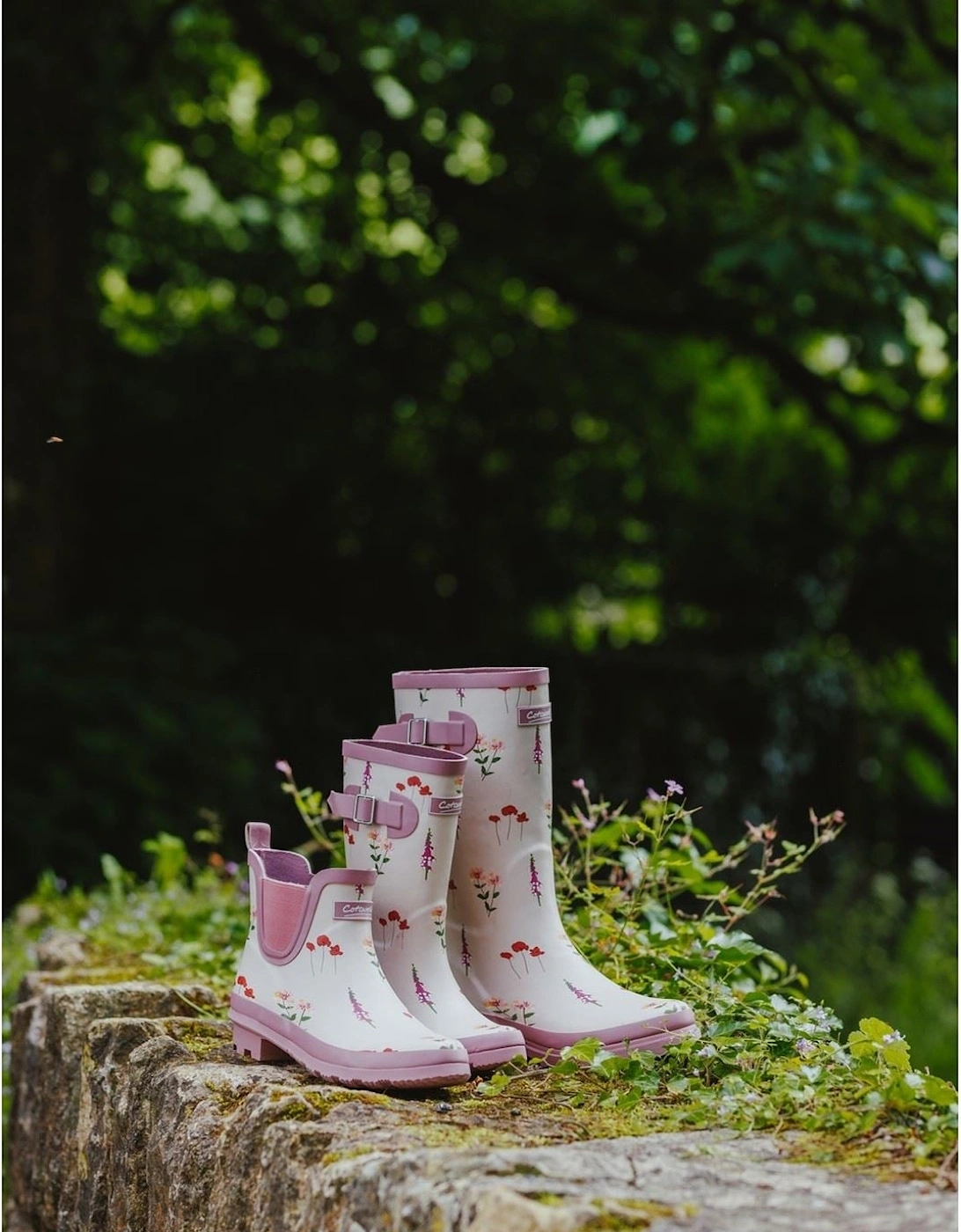 Wildflower Tall Rubber Women's Pink Wellington Boots
