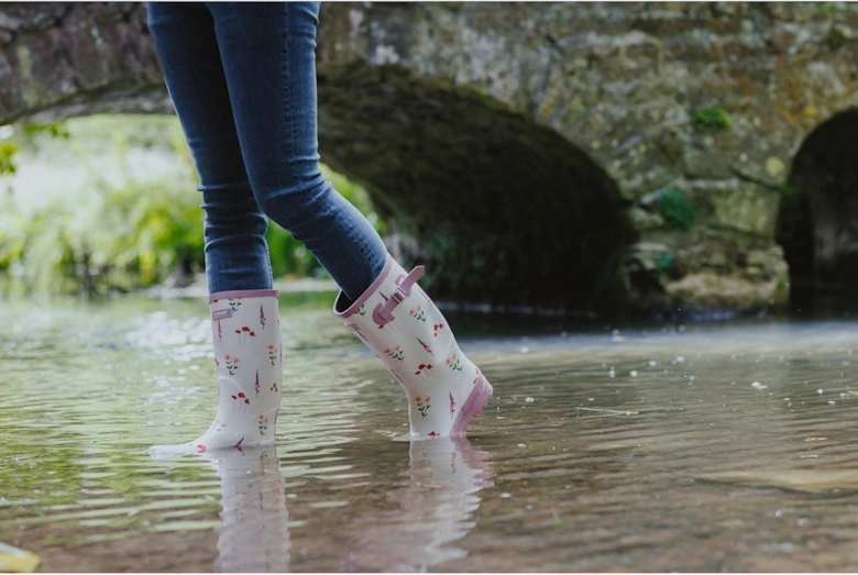 Wildflower Tall Rubber Women's Pink Wellington Boots