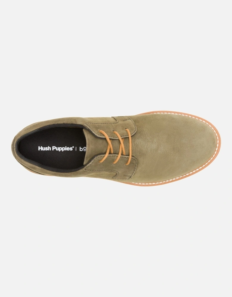 Jenson Oxford Leather Men's Olive Lace-Up Shoes