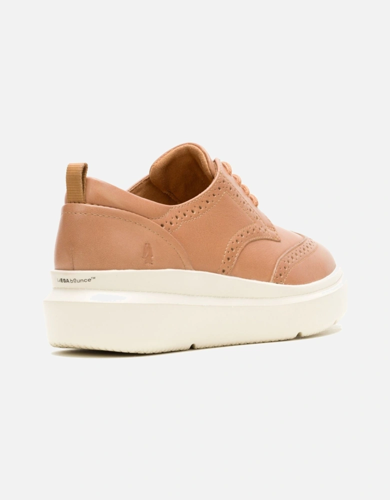 Joy Leather Women's Tan Brogues Shoes