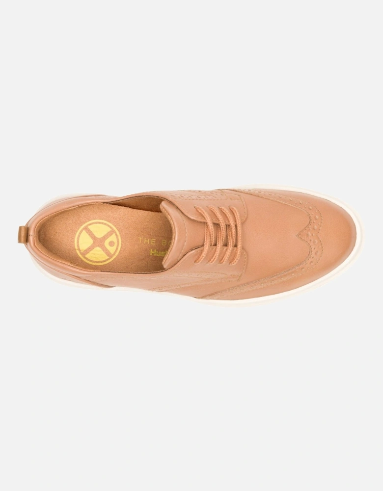 Joy Leather Women's Tan Brogues Shoes
