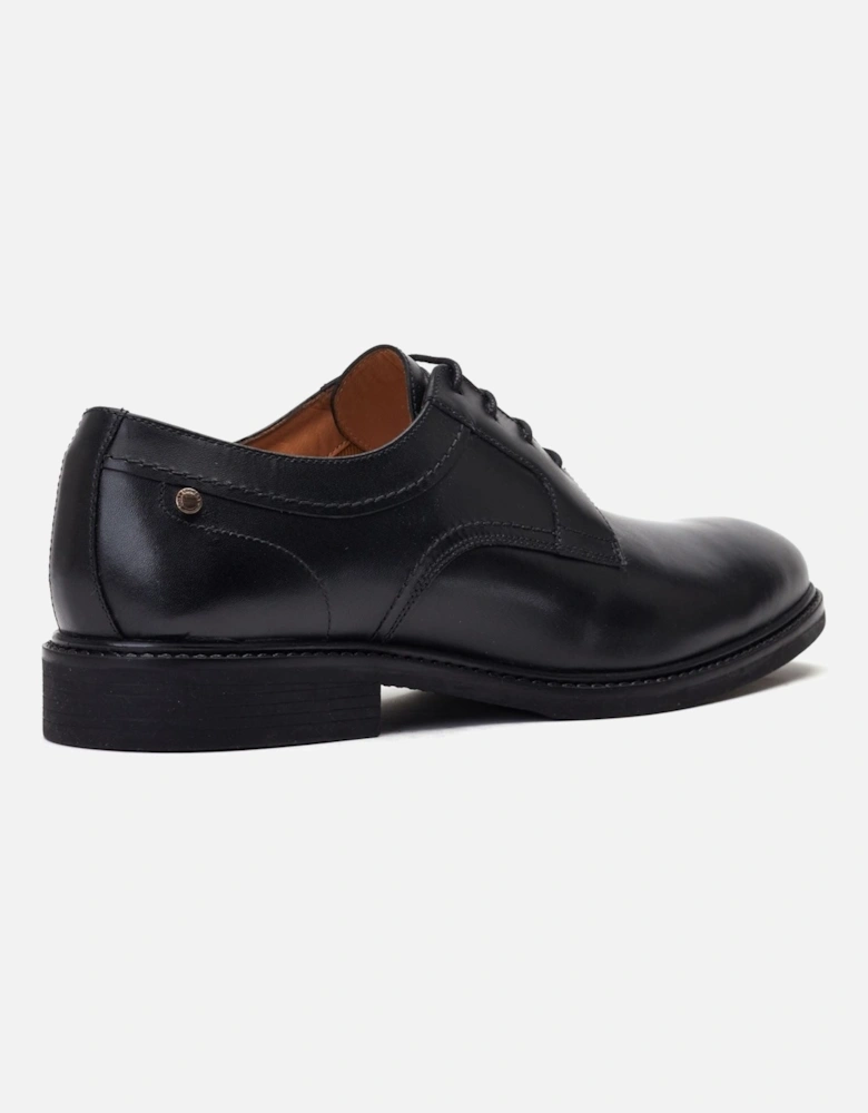 London Drake Waxy Leather Men's Black Derby Shoes