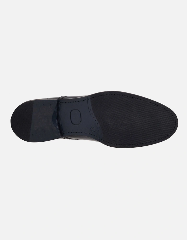 London Drake Waxy Leather Men's Black Derby Shoes