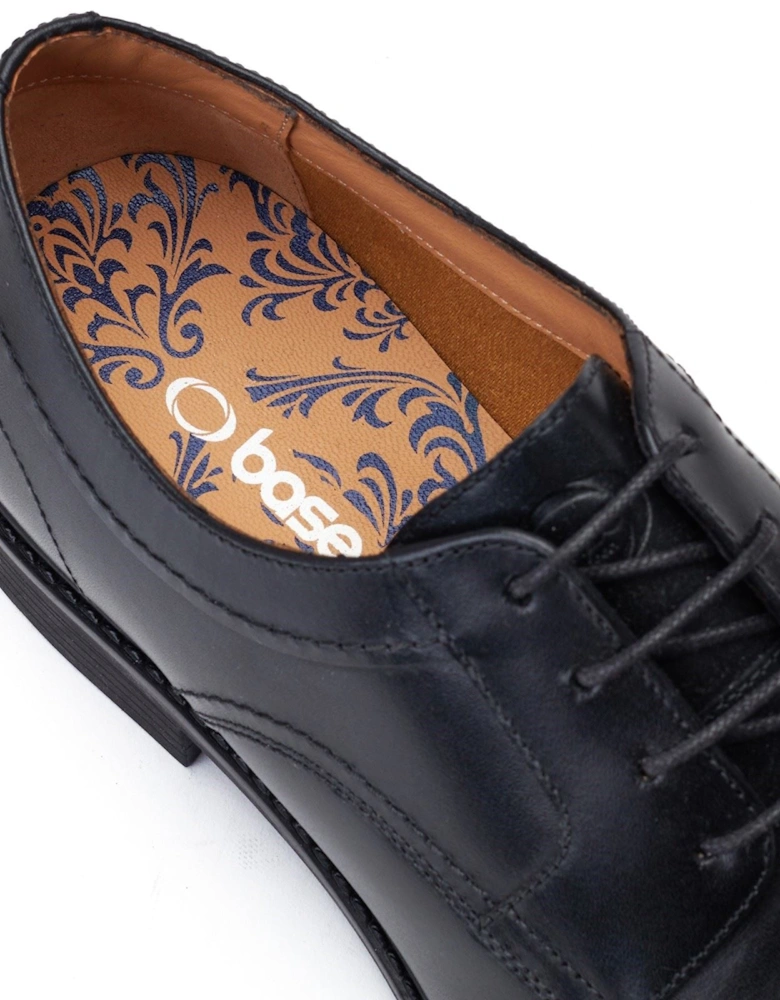 London Drake Waxy Leather Men's Black Derby Shoes