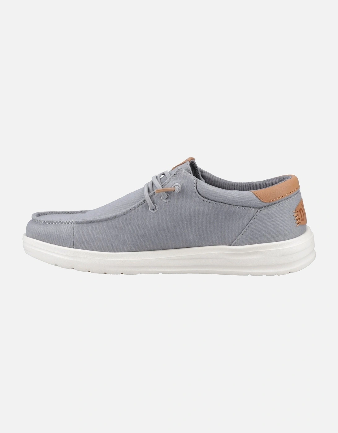 HEYDUDE Paul Canvas Cotton Men's Monument Grey Moccasins Shoes