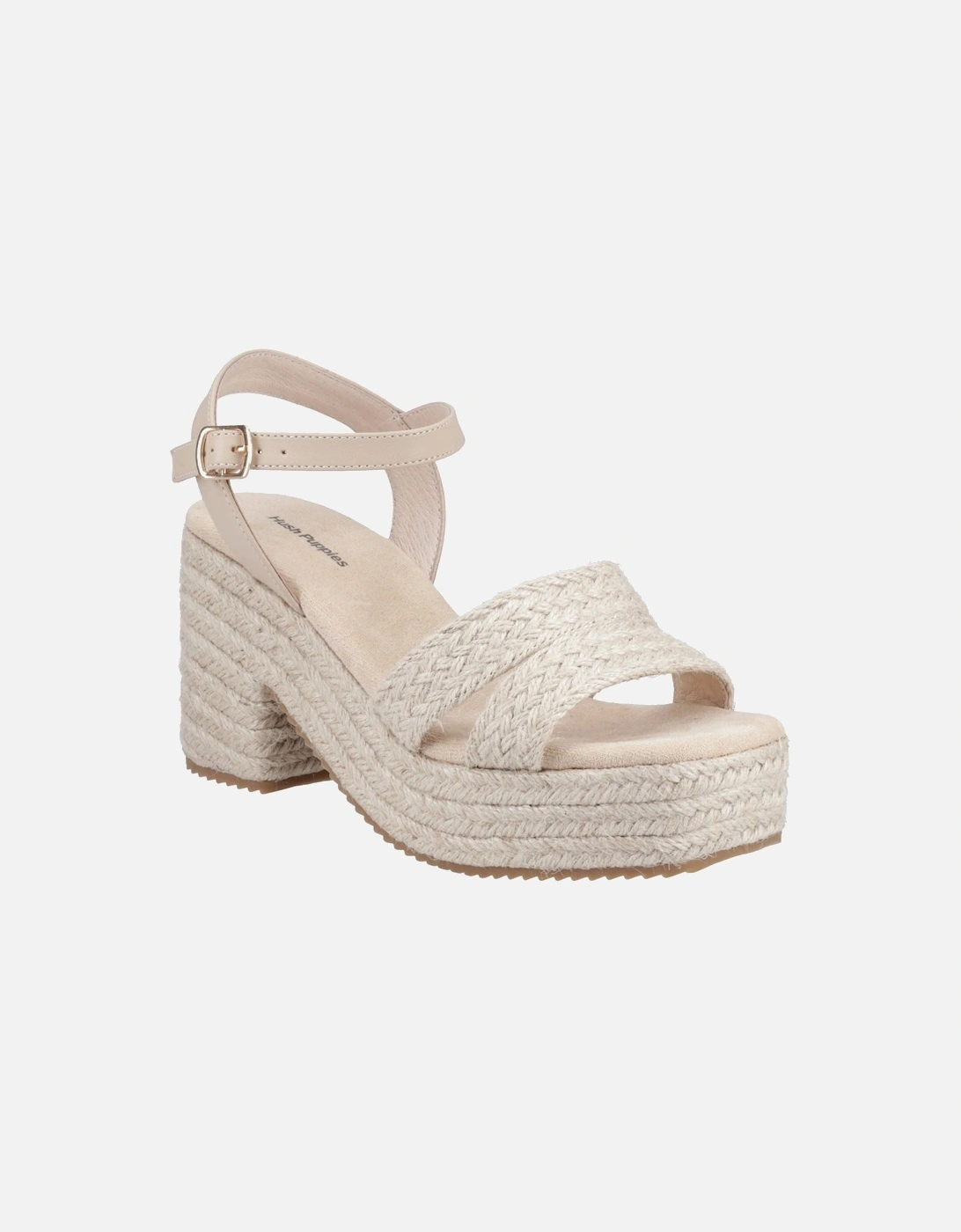Jamelia Espadrille Heel Textile Women's Nude Sandals, 6 of 5
