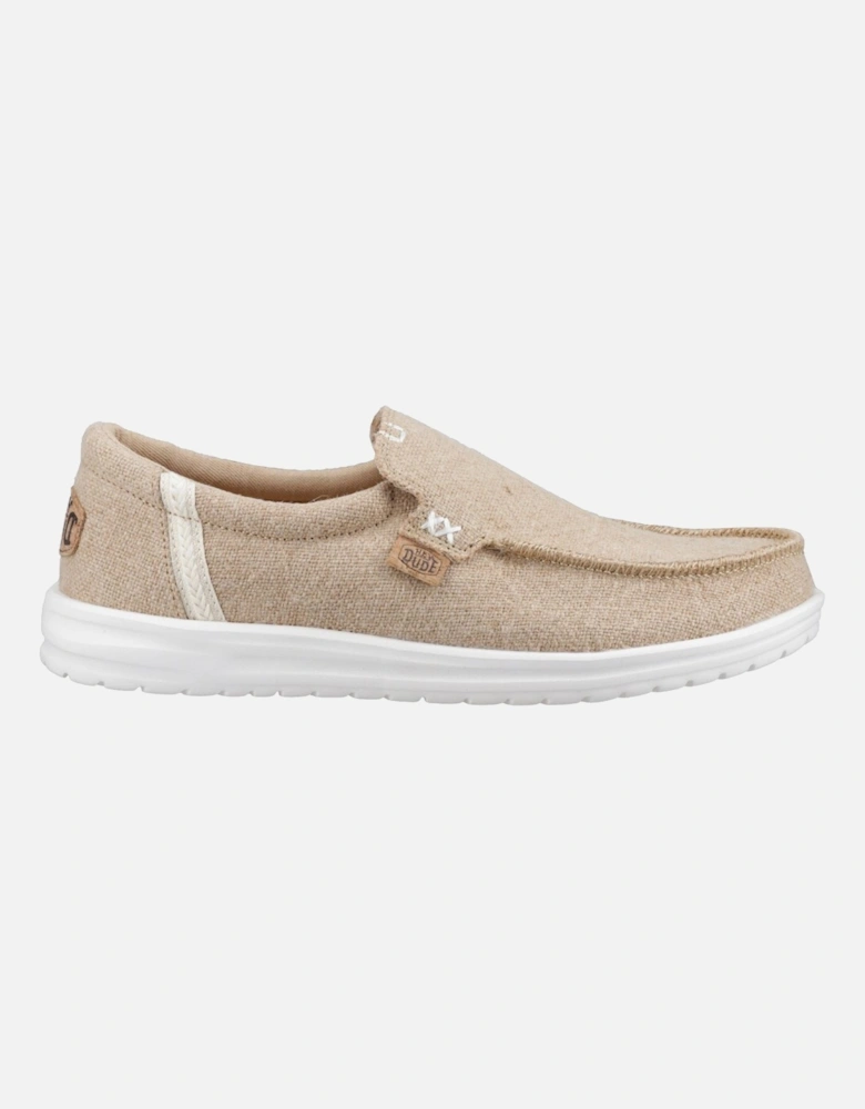 HEYDUDE Mikka Jute Linen Men's Irish Cream Moccasins Shoes