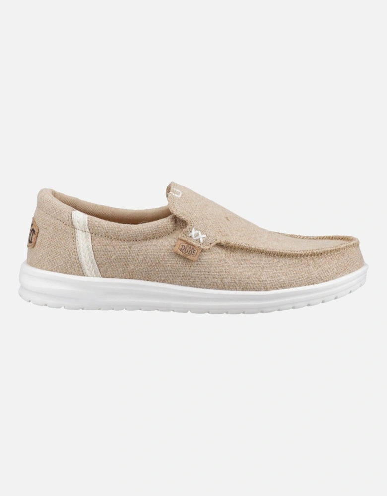 HEYDUDE Mikka Jute Linen Men's Irish Cream Moccasins Shoes