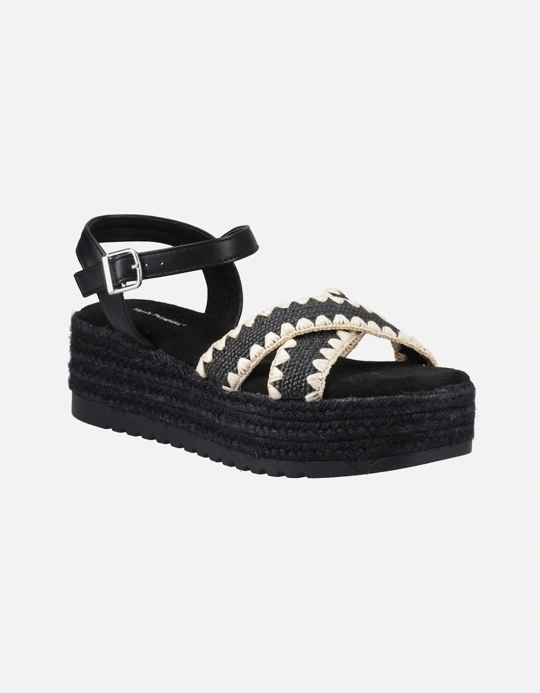 Jemma Espadrille Synthetic Women's Black Sandals, 6 of 5