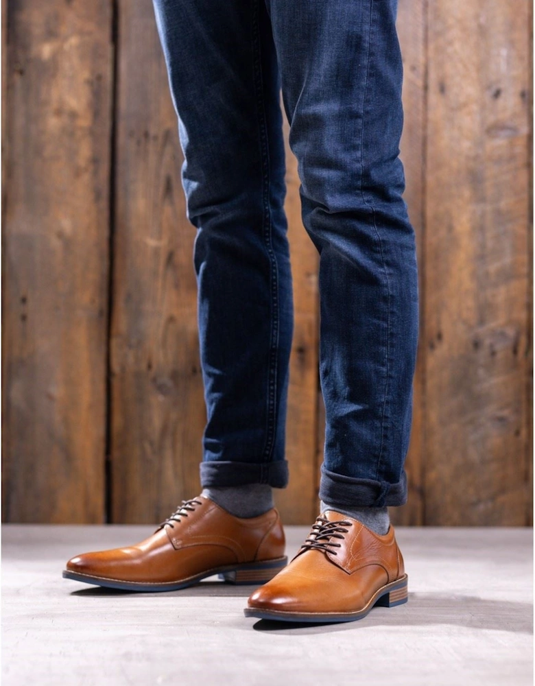 Damien Lace Up Leather Men's Tan Lace-Up Shoes
