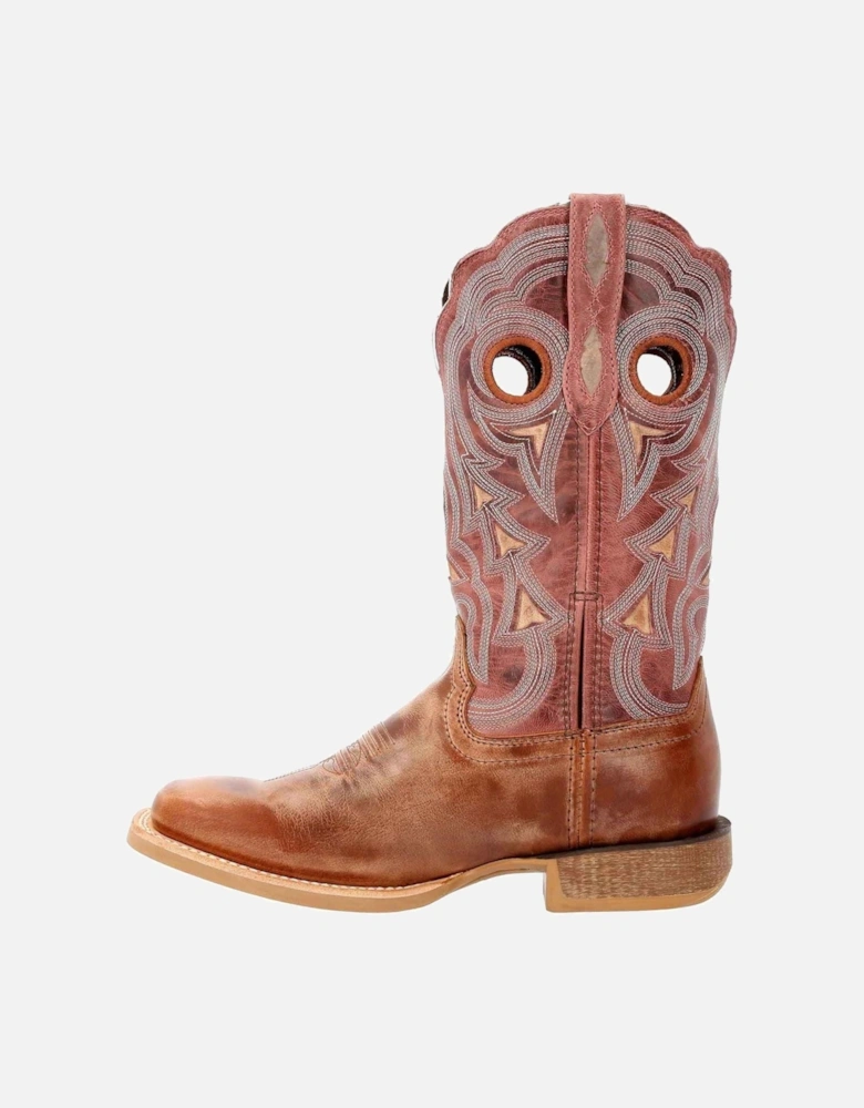 Lady Rebel Pro Leather Women's Dusty Brown/Sky Blue Boots