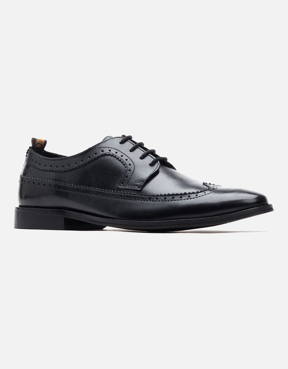 London Havisham Leather Men's Black Brogues Shoes, 6 of 5