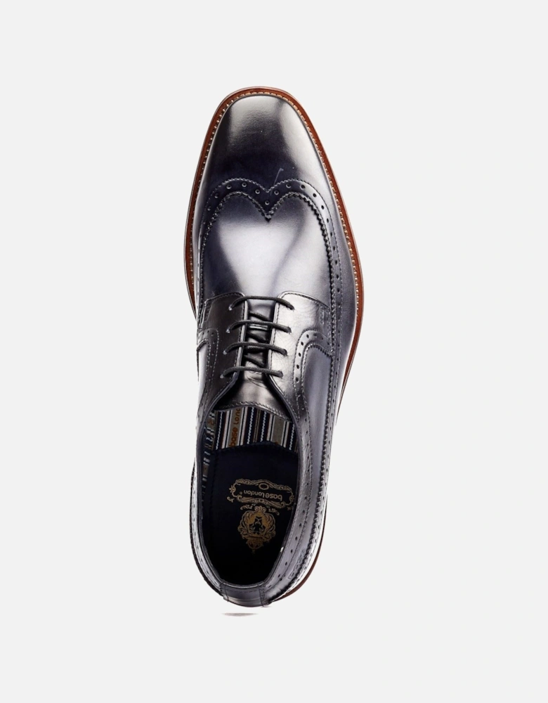 London Havisham Leather Men's Navy Derby Shoes