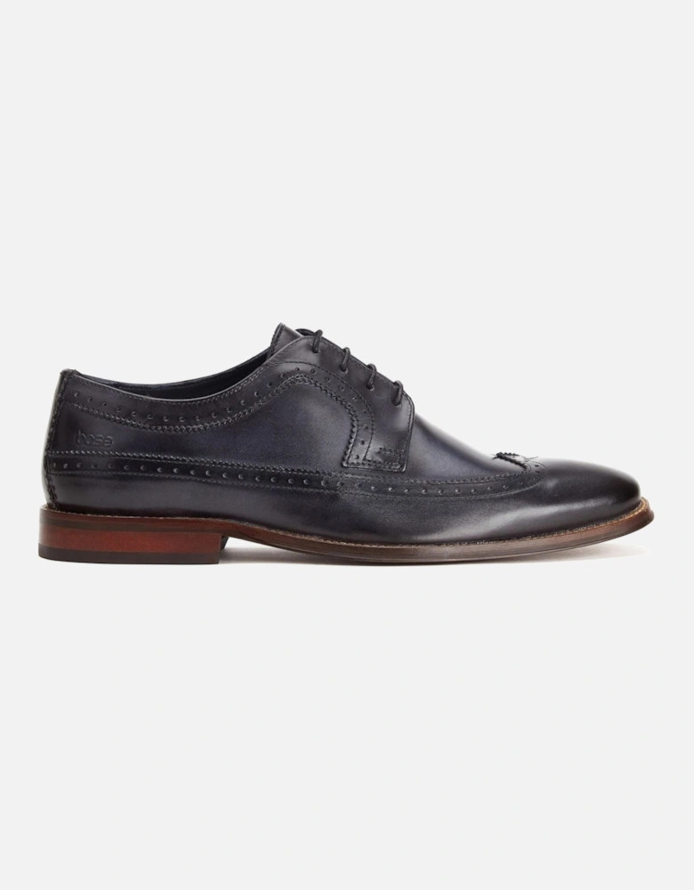 London Havisham Leather Men's Navy Derby Shoes