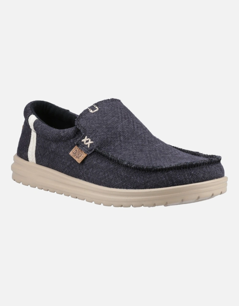 HEYDUDE Mikka Jute Linen Men's Black/Irish Cream Moccasins Shoes