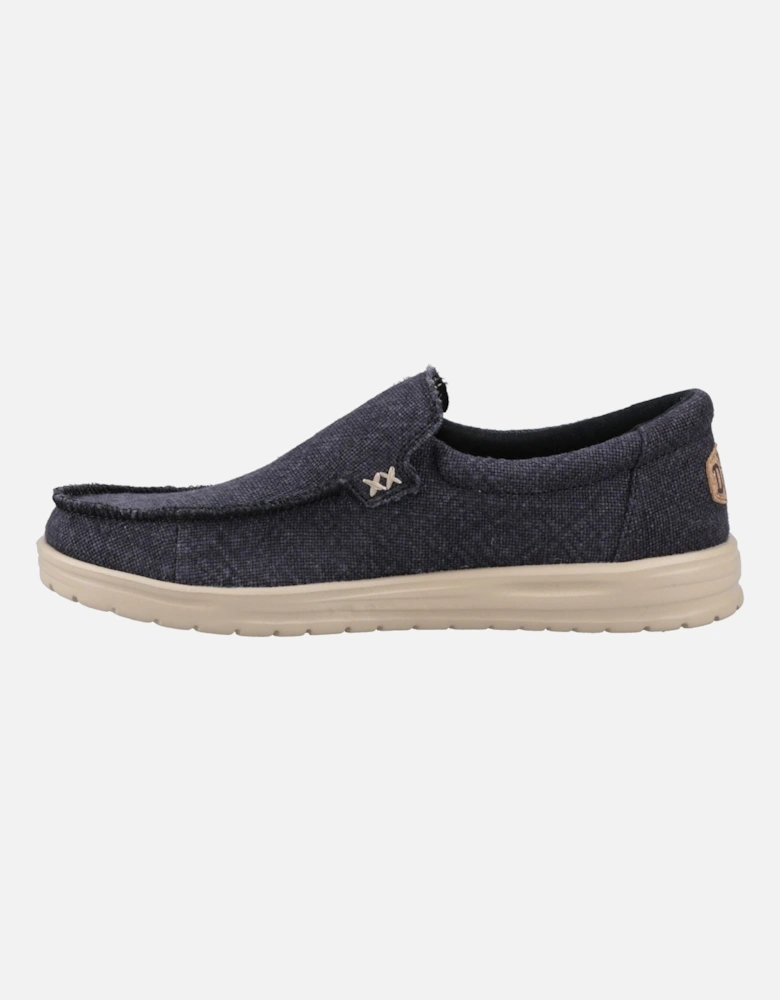 HEYDUDE Mikka Jute Linen Men's Black/Irish Cream Moccasins Shoes