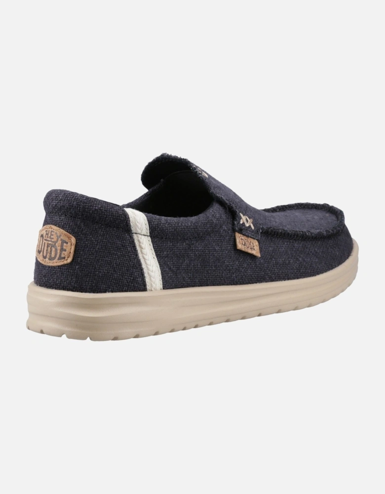 HEYDUDE Mikka Jute Linen Men's Black/Irish Cream Moccasins Shoes