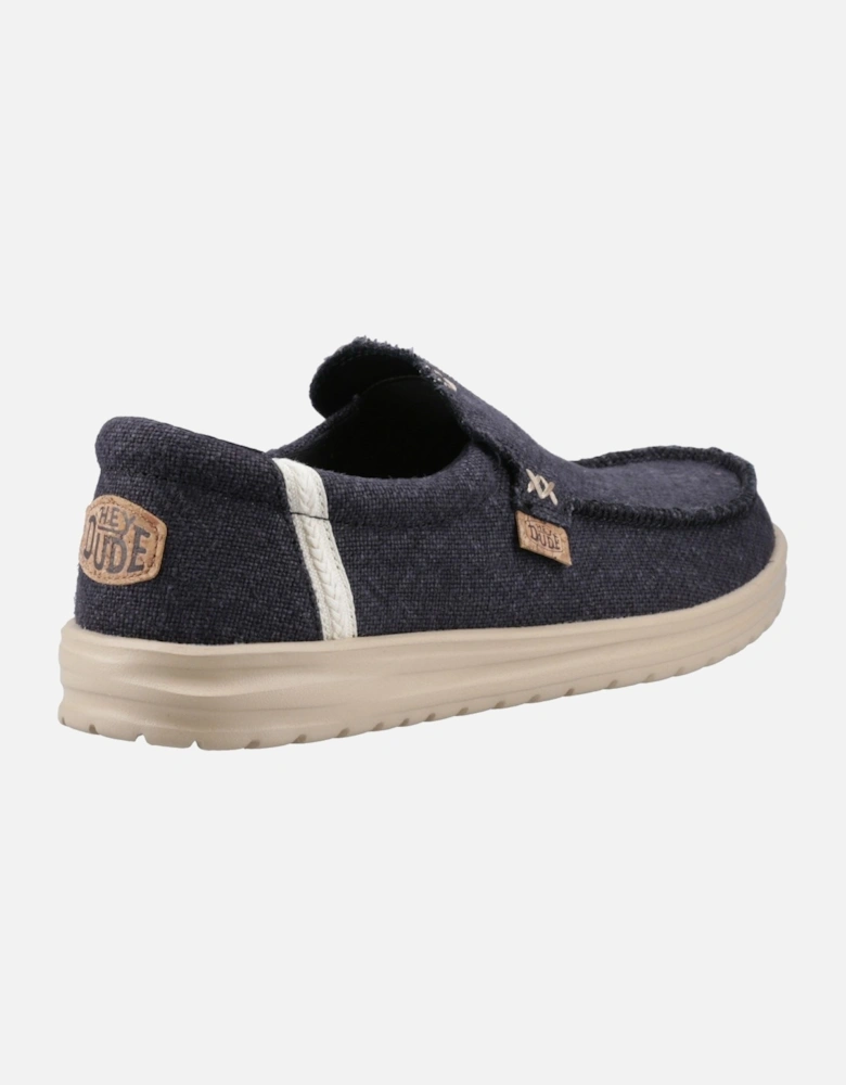HEYDUDE Mikka Jute Linen Men's Black/Irish Cream Moccasins Shoes