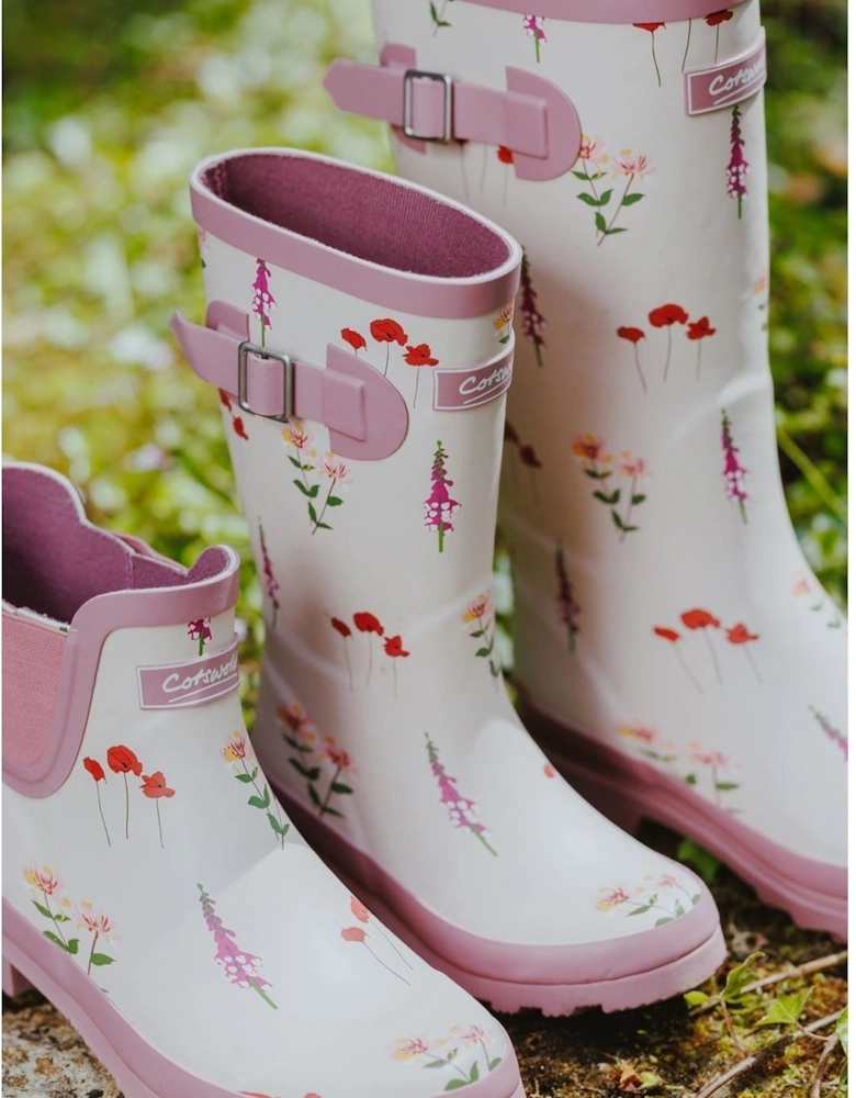 Wildflower Ankle Rubber Women's Pink Wellington Boots