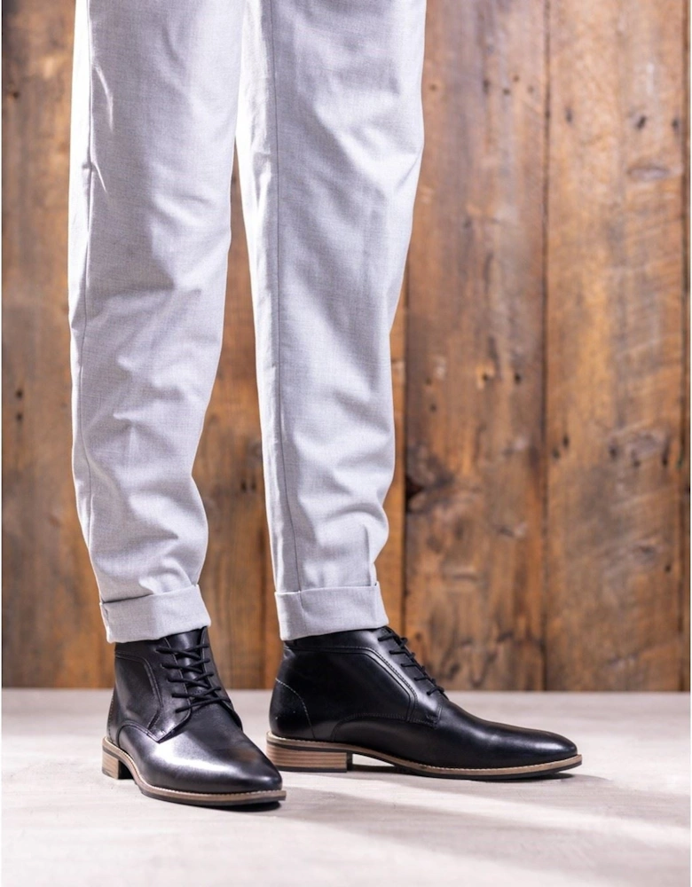 Declan Lace Leather Men's Black Boots