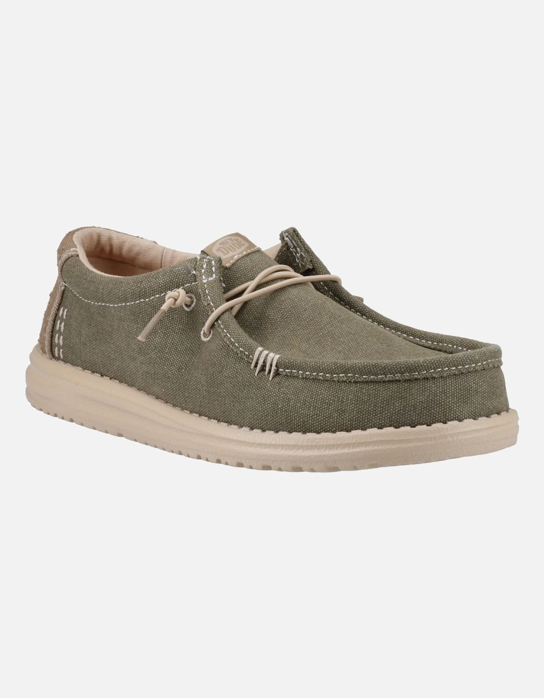 HEYDUDE Wally Workwear Polyester Blend Men's Dusky Green/Irish Cream Moccasins Shoes, 10 of 9