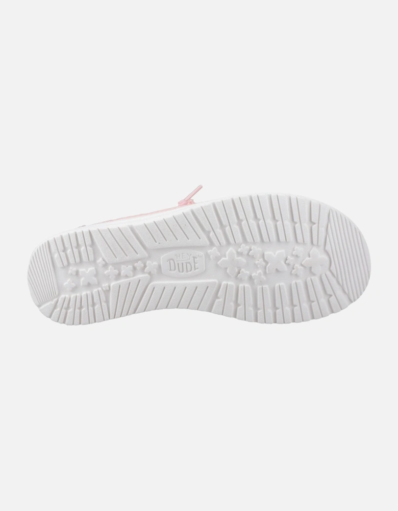 HEYDUDE Wendy Eyelet Lace Cotton Blend Women's Pale Pink Moccasins Shoes