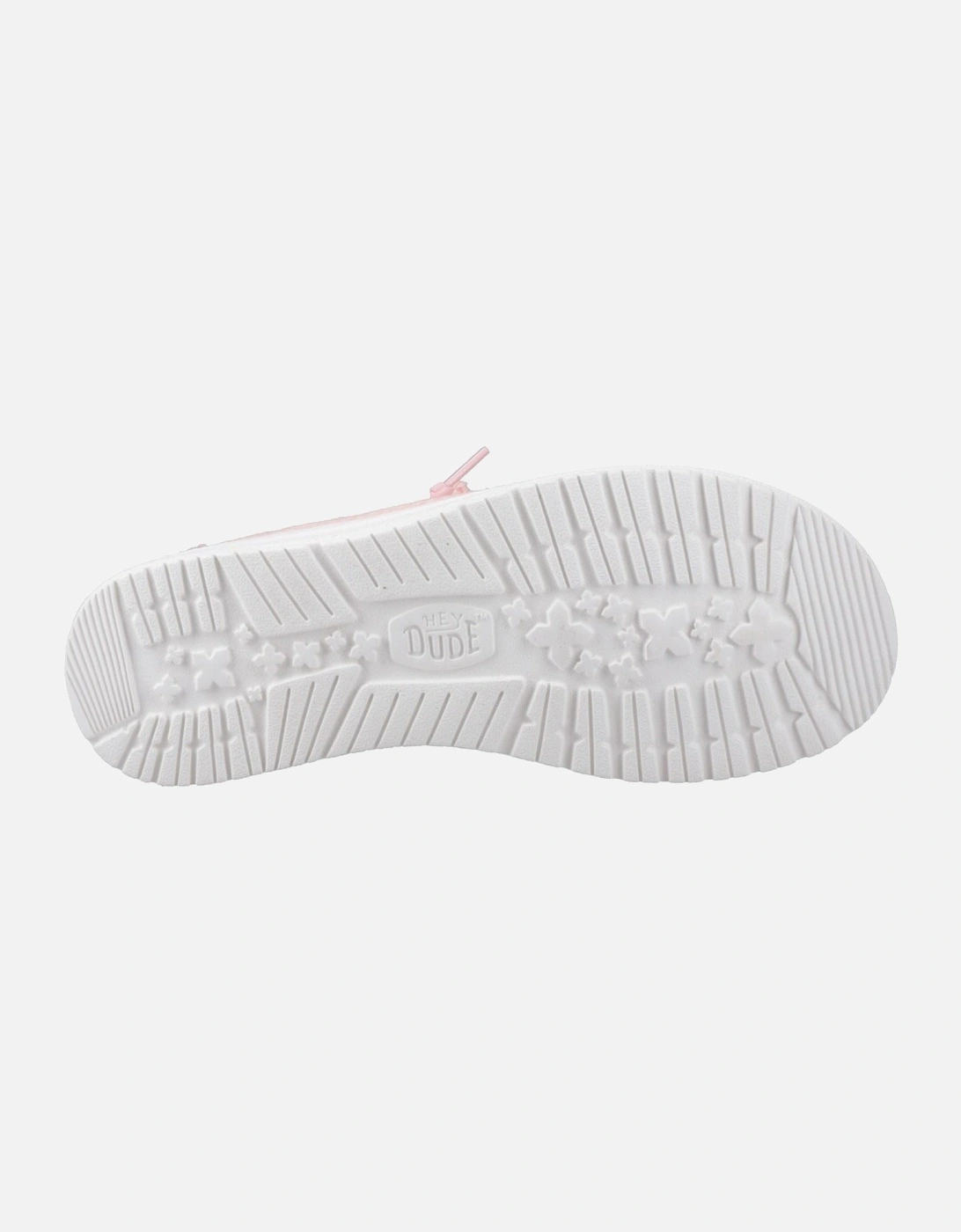 HEYDUDE Wendy Eyelet Lace Cotton Blend Women's Pale Pink Moccasins Shoes