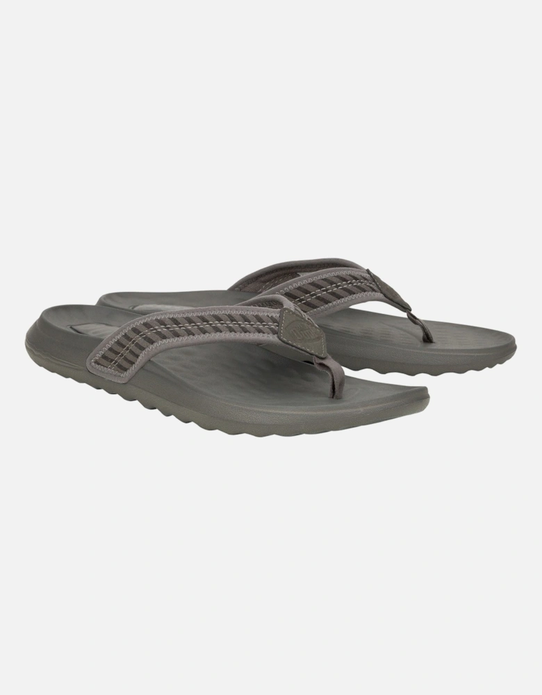 HEYDUDE Myers Flip Nu Prep Cotton Blend Men's Black/Granite Grey Flip Flops