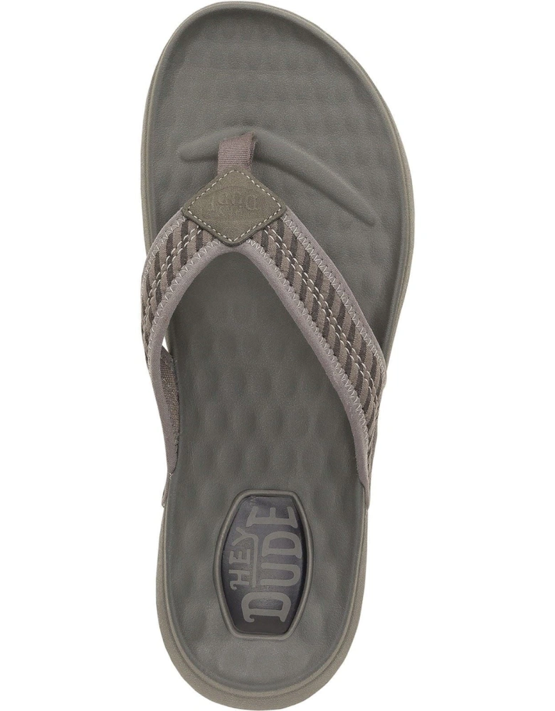 HEYDUDE Myers Flip Nu Prep Cotton Blend Men's Black/Granite Grey Flip Flops