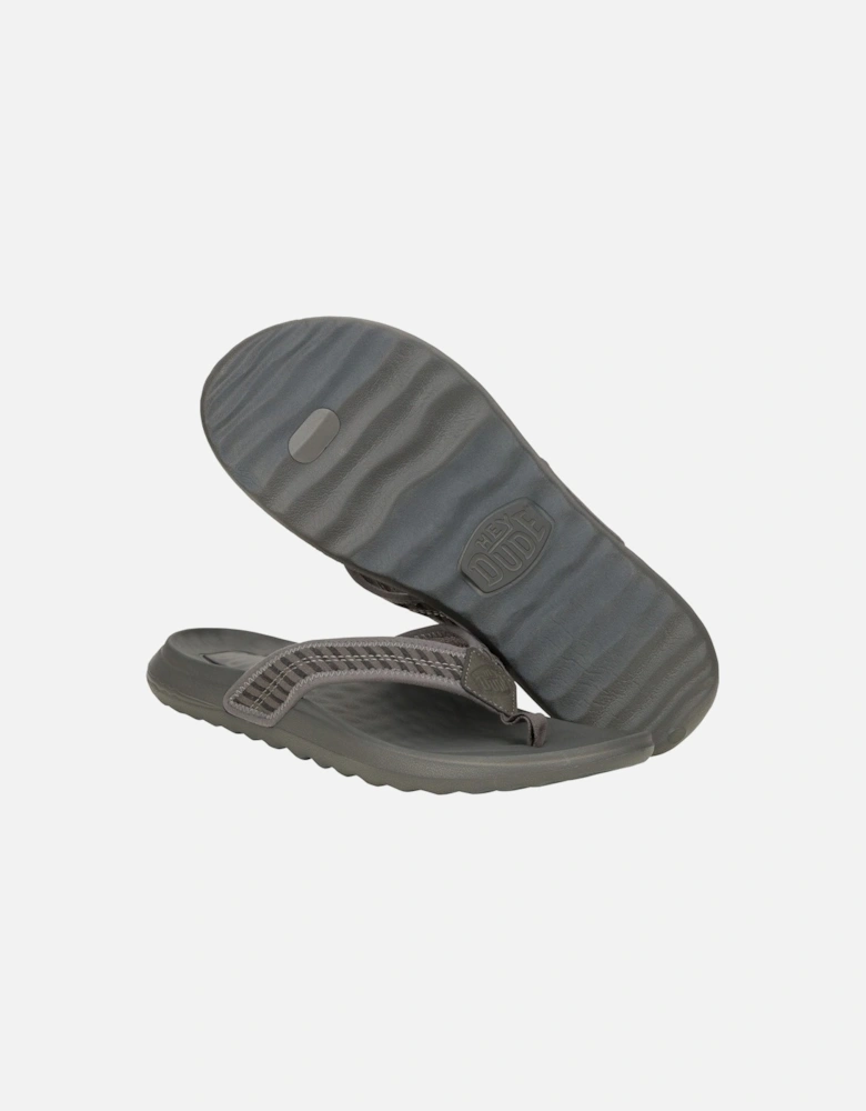 HEYDUDE Myers Flip Nu Prep Cotton Blend Men's Black/Granite Grey Flip Flops