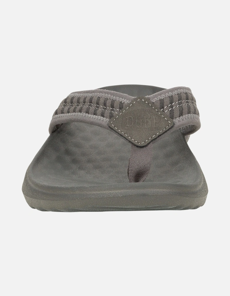 HEYDUDE Myers Flip Nu Prep Cotton Blend Men's Black/Granite Grey Flip Flops