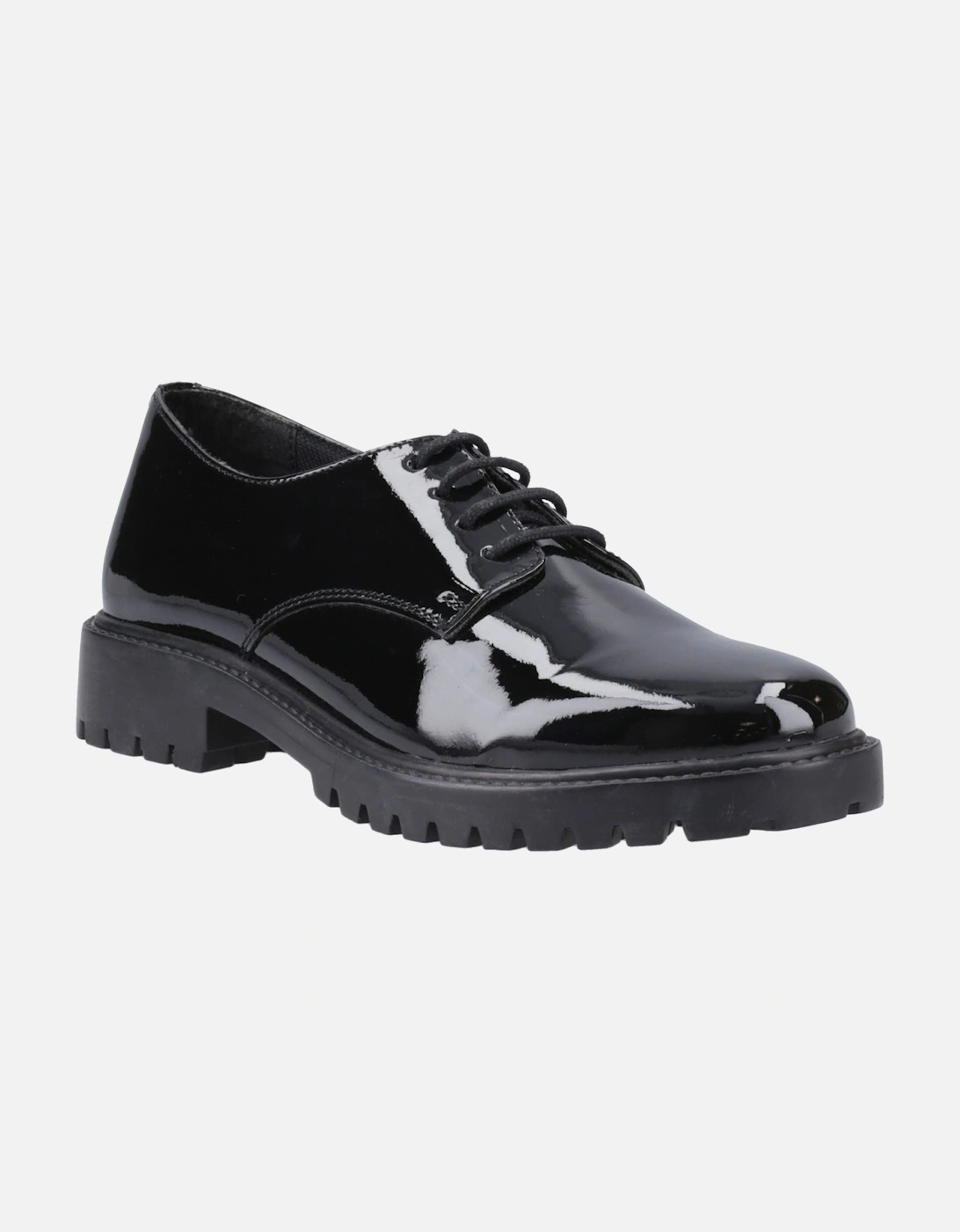 Hush Puppies Girls Black  Aubrey Leather Youth  Derby Shoes - Size UK 3 / Eu 36 / Us 4 Kids