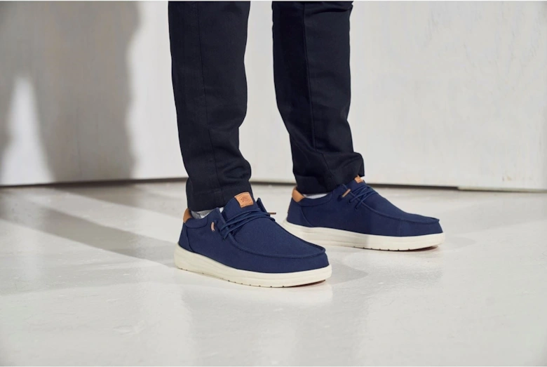 HEYDUDE Paul Canvas Cotton Men's Navy Blazer Moccasins Shoes