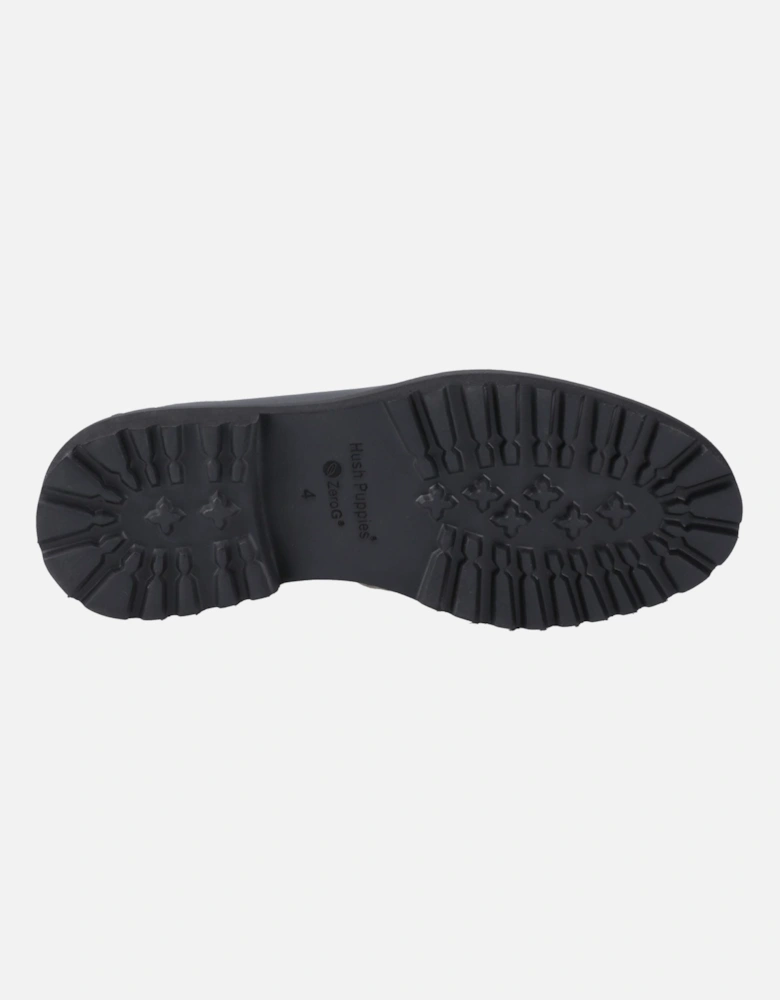 Grazia Leather Girls's Black Loafers