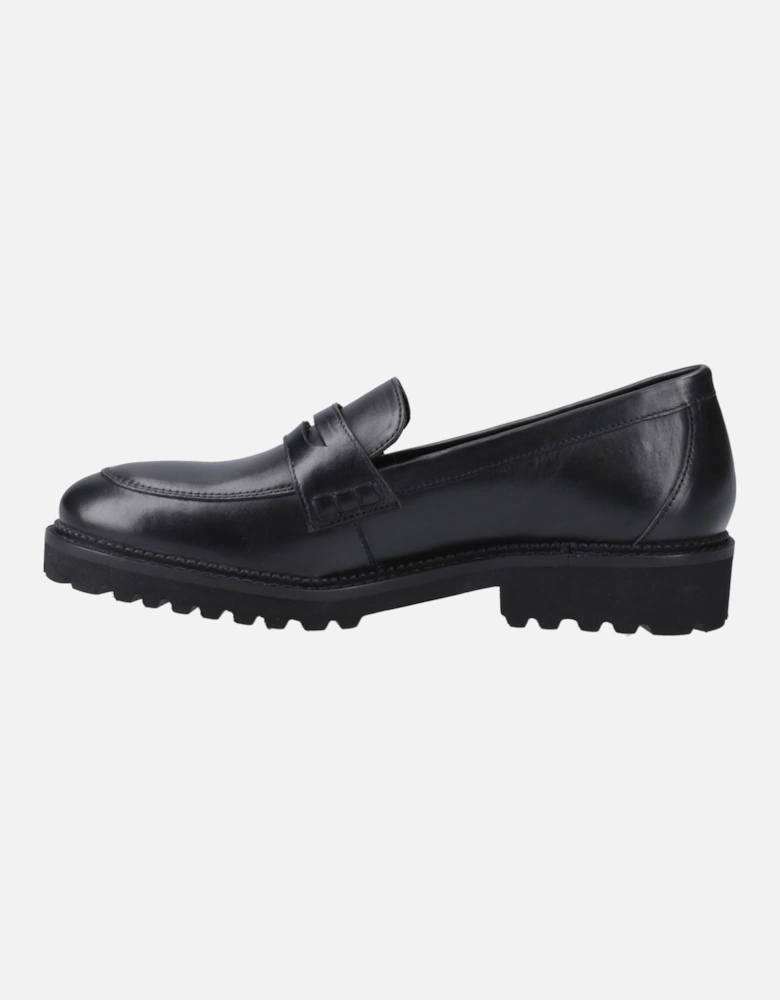 Grazia Leather Girls's Black Loafers