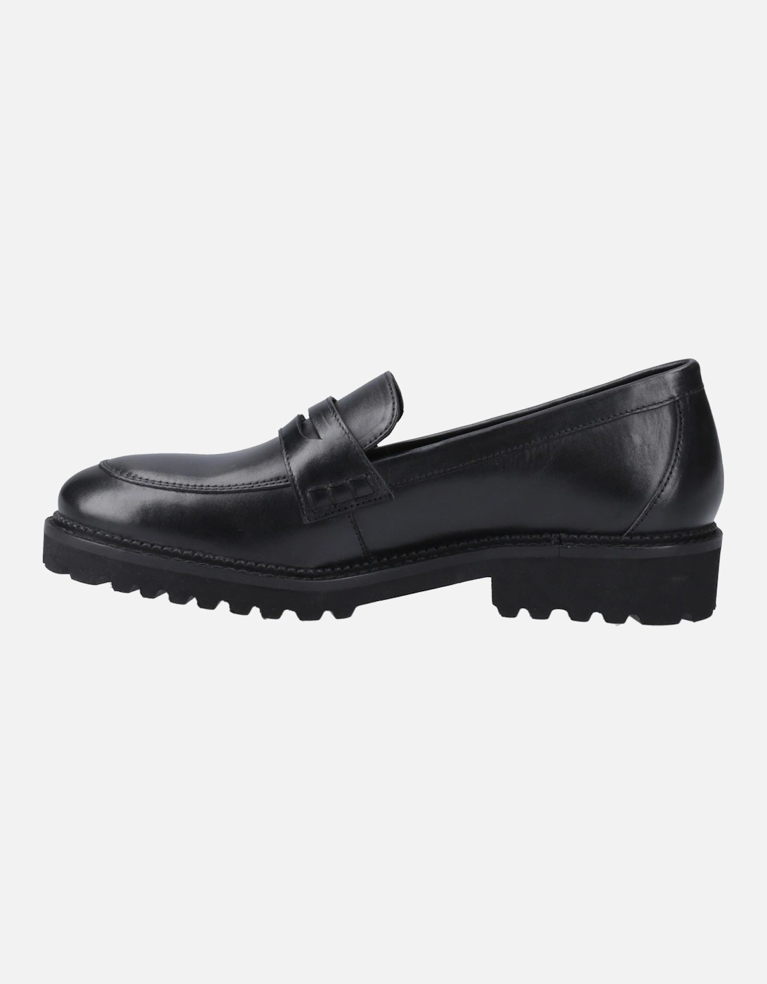 Grazia Leather Girls's Black Loafers
